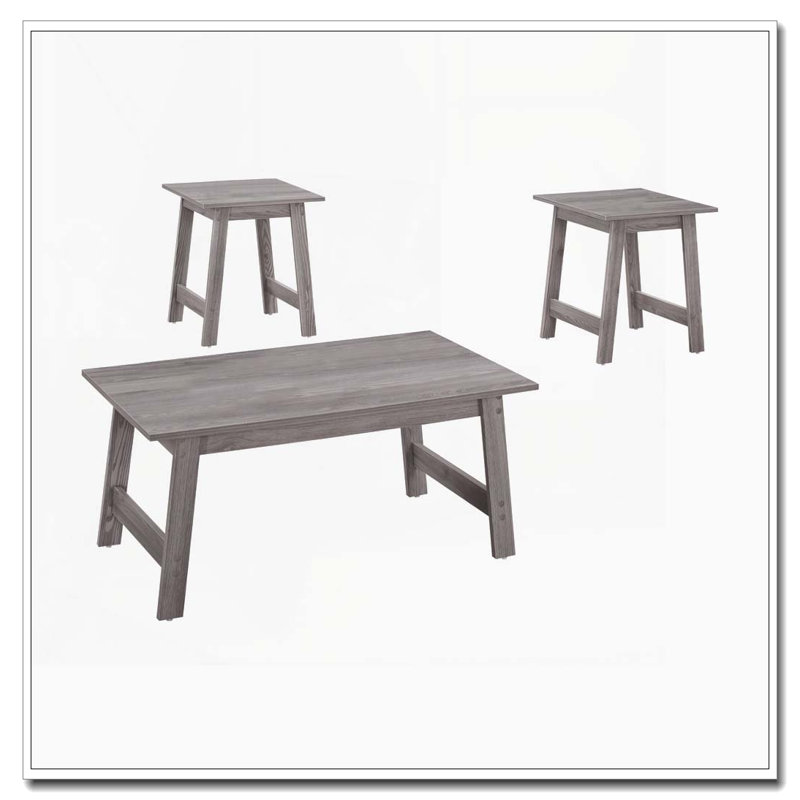 Ensemble de 3 tables basses et tables de bout minimalistes, Taupe foncé