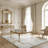 White And Gold Plush Rug, Modern Geometric Area Rug,-1925434760