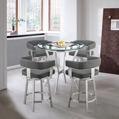 Glass Top Four Leg Dining Set