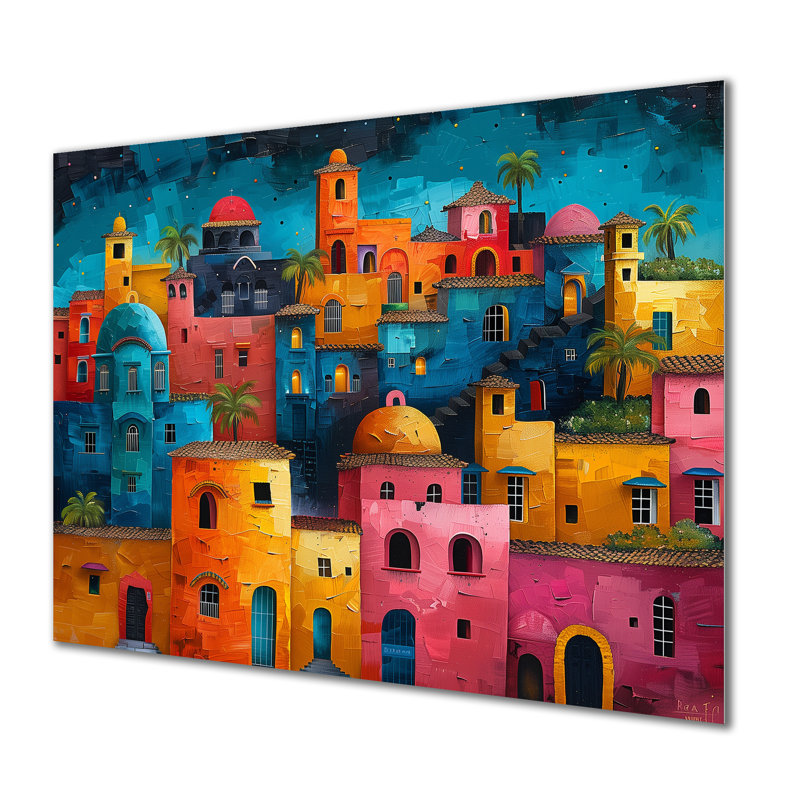 Leclerc - salon d'art mural City Buildings, H 16 po x l 32 po x P 1 po, Métal métal