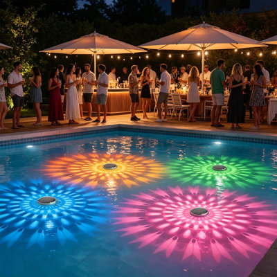 2 Pack Solar Pool Lights, Floating RGB LED Lights With Remote Control, 12 Color Modes, IP67 Waterproof, For Pool Spa Hot Tub Pond Decor