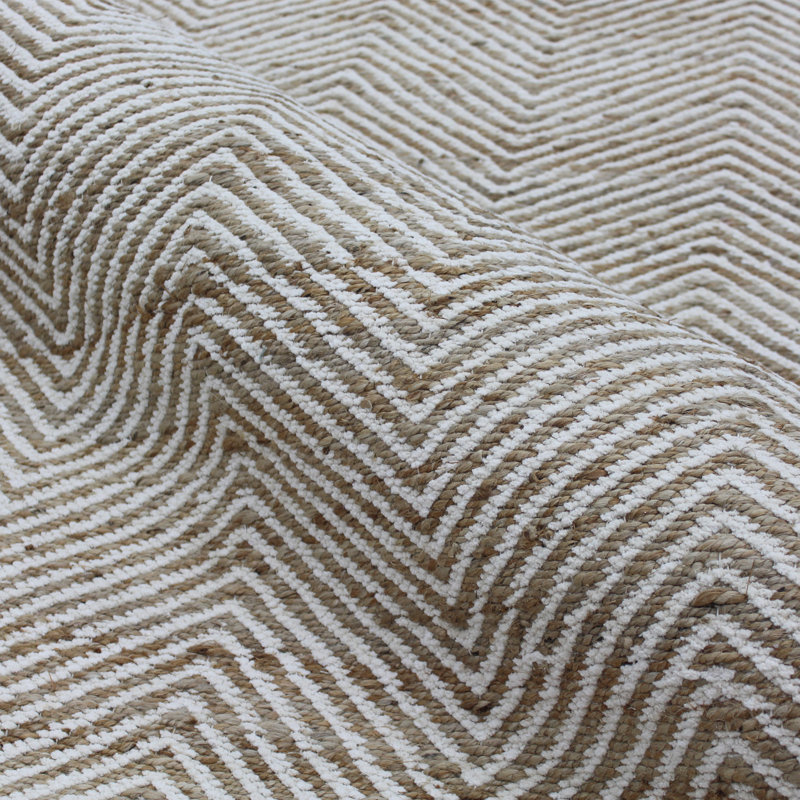 Chevron Area Rug in Brown/Ivory, Rectangle 9' x 12'