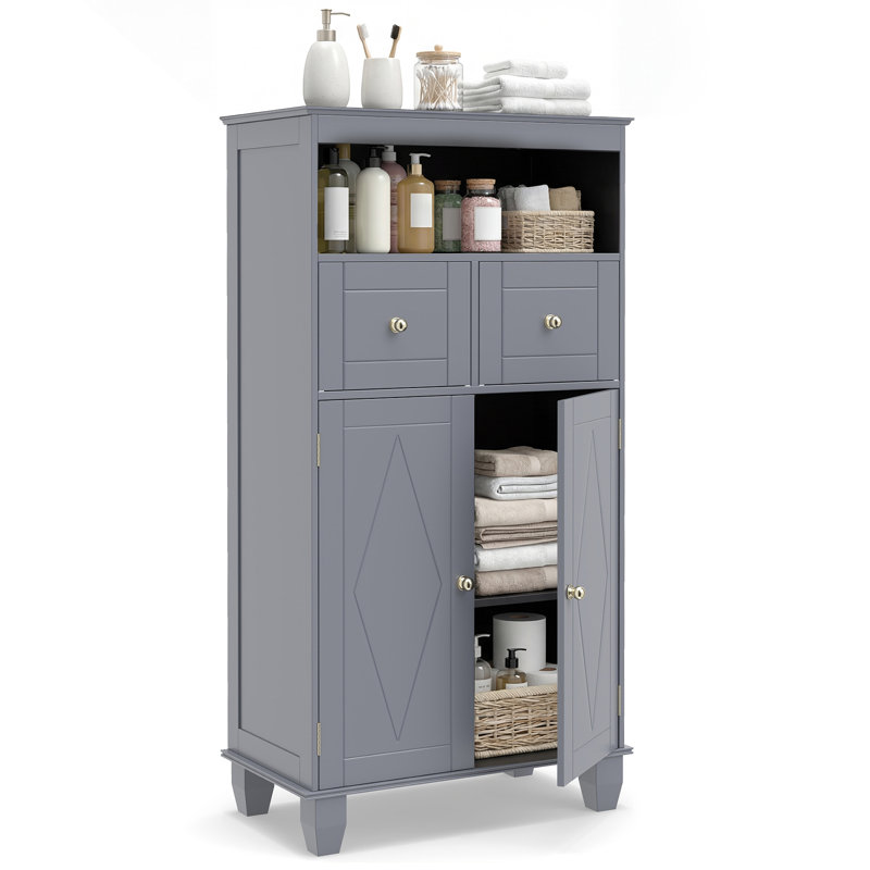 MDF Freestanding Bathroom Cabinet, Grey