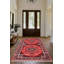 Tapis marocain rouge en coton et polyester à imprimé numérique Edith Collection-366143685