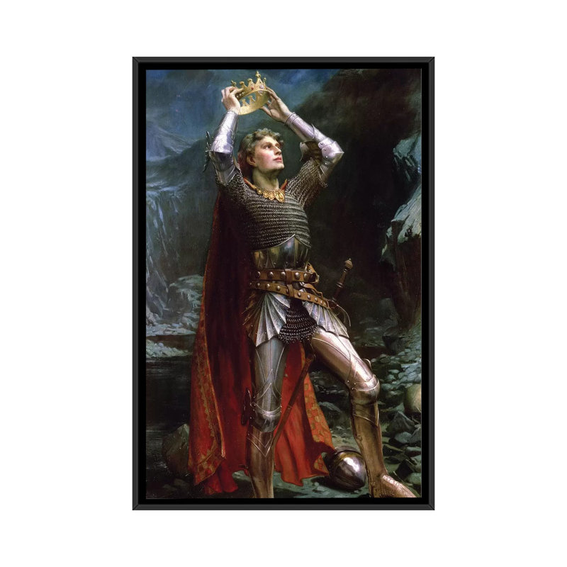 « king arthur, 1903 », reproduction sur toile, H 26 po x l 18 po x P 1,5 po, Toile avec cadre noir, Pas de tapis