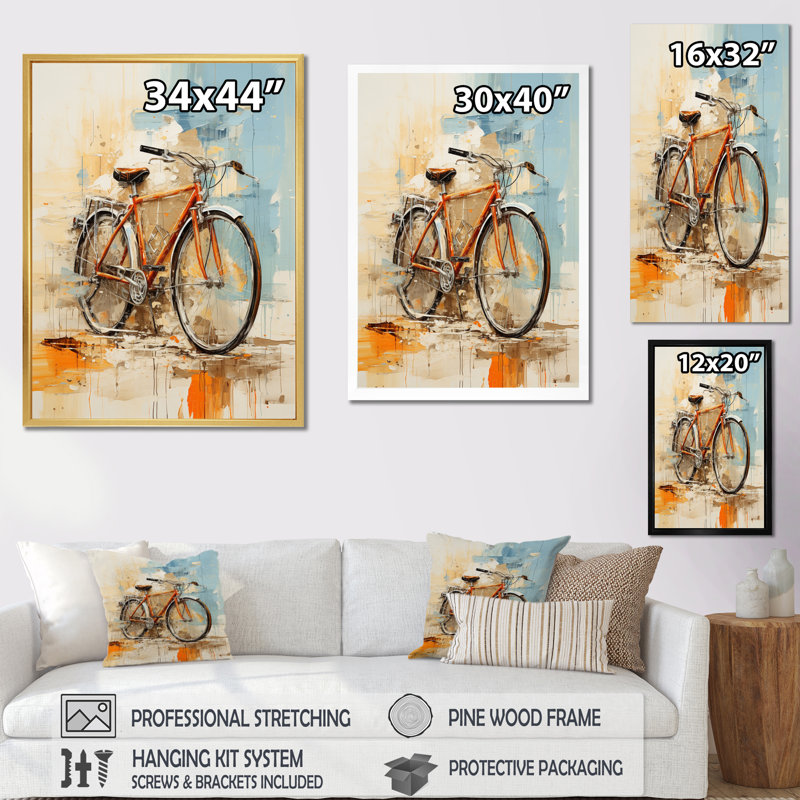 Bicycle Expressive Journeys An II, reproduction d'art sur toile, Cadre photo argenté, H 32 po x l 24 po x P 1 po