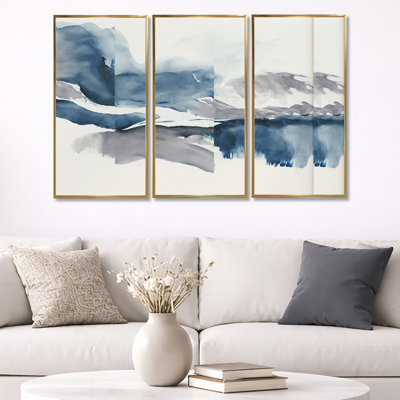 «Through The Sapphire Blue Clouds I», reproduction sur toile 3 pièces