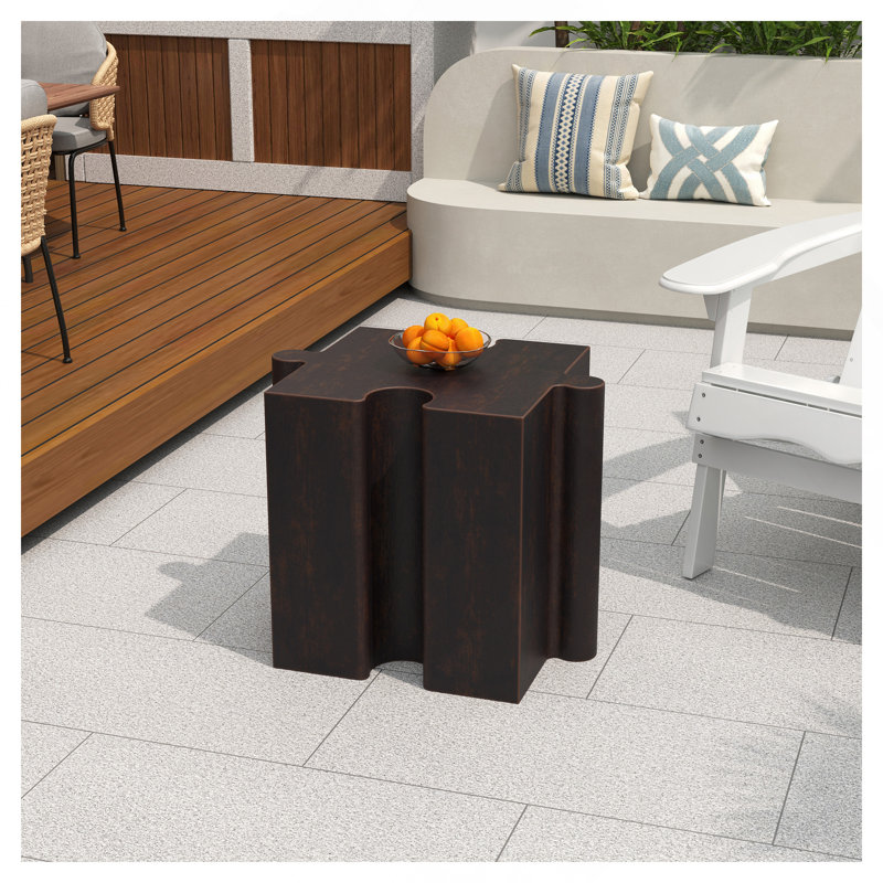 Table d'appoint casse-tête, table modulaire à bord concave MGO, Cuivre