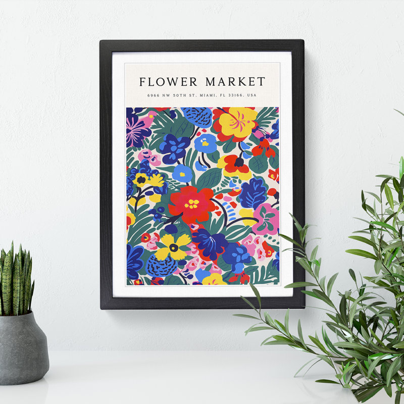 Miami Flower Market Exhibition No.6 1 Piece Single Picture Frame Wall Art, 46cm H x 34cm W x 2cm D