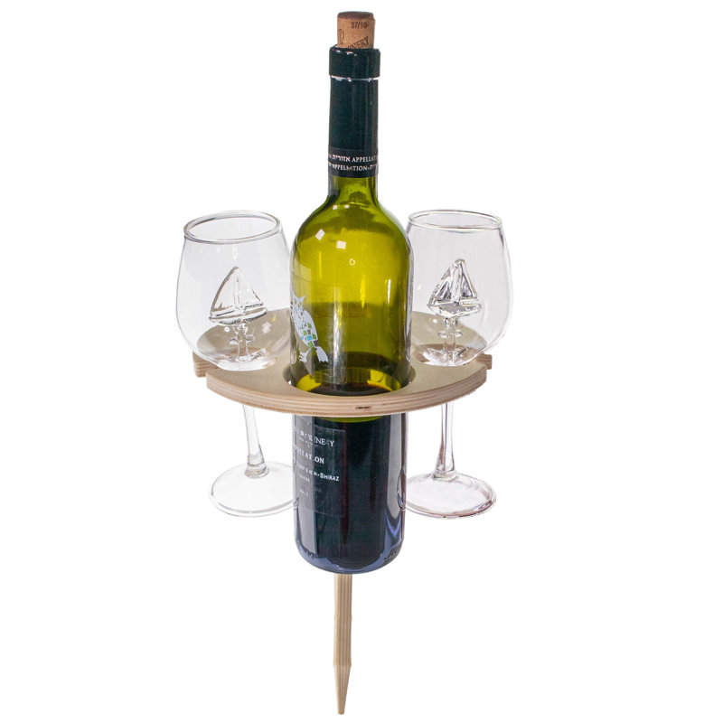 Support à verres à vin en bois massif Gunnora
