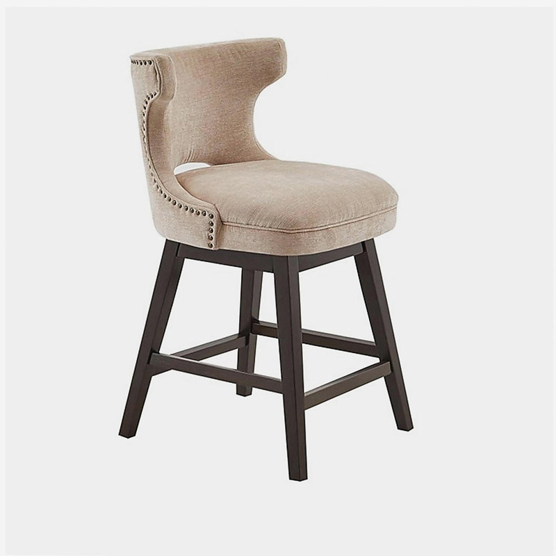 Tabouret tournant 25,75 ", Beige, Marron foncé
