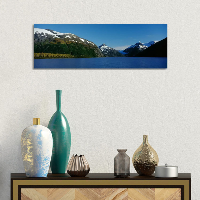 Mountains At The Seaside, Chugach National Forest, Near Anchorage, Alaska, USA - Wrapped Canvas Panoramic Print