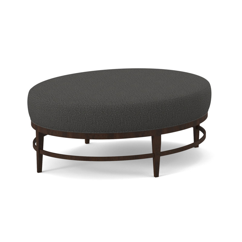 Elliptic Oval Ottoman, American Walnut, Libby Linen