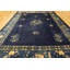 Rectangle Wool Antique 1920s Blue Hand Knotted Pile Floral Rug