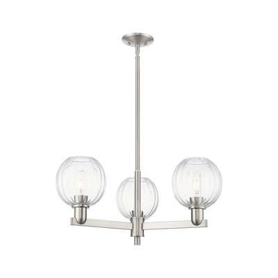 Hailsham - 3 Light Globe Shade Stem Hung Chandelier