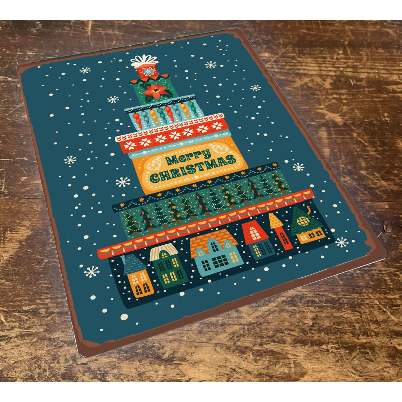 Holiday Wall Decor on Metal, 80cm H x 60cm W
