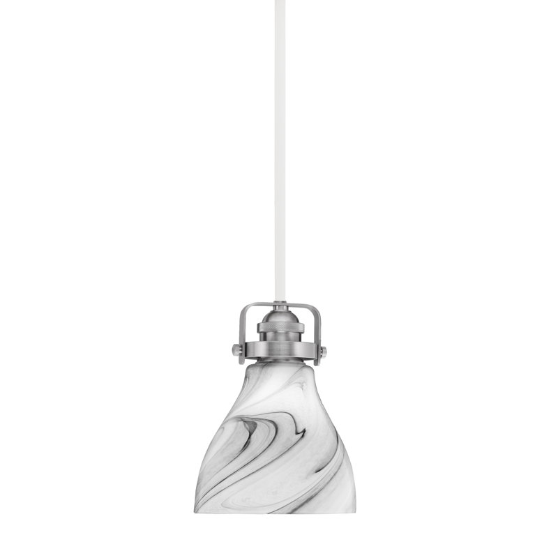 Mini-luminaire suspendu Easton, Blanc / nickel brossé