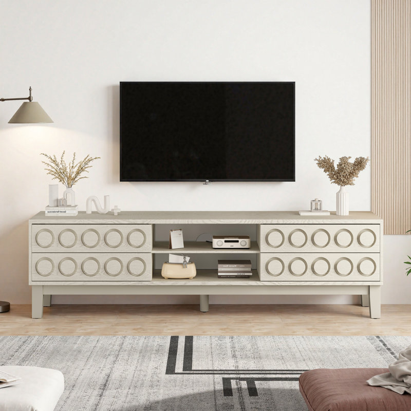 Meuble télé pour téléviseur de 75 po ou moins, Blanc