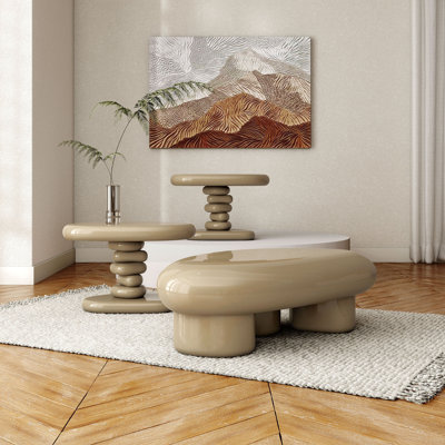 Jahmaal 3-Piece Glossy Coffee Table Set