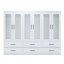 Armoire penderie à 6 portes avec tiroirs, blanc