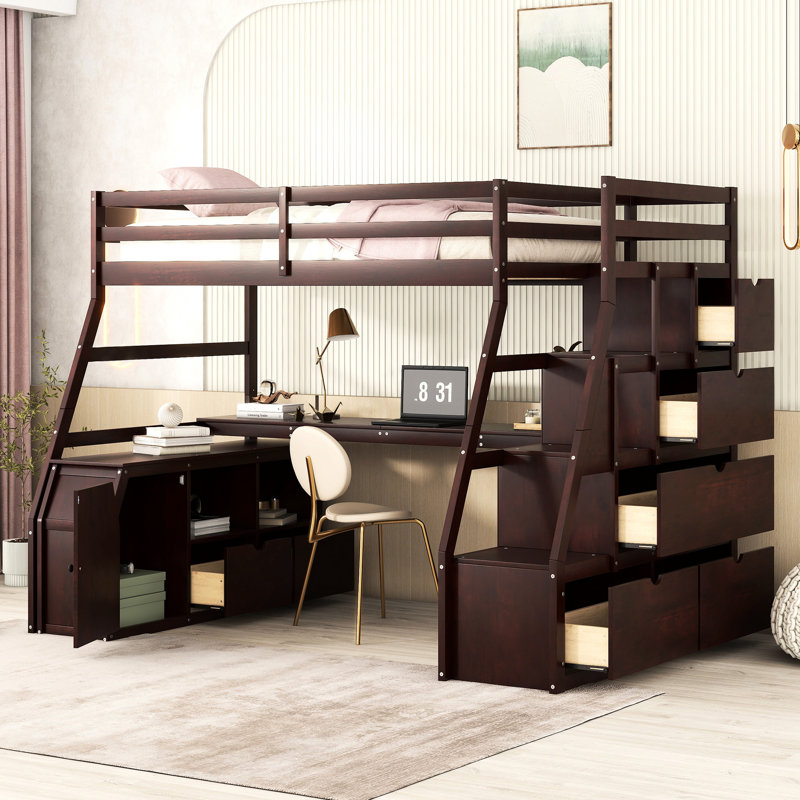 Lit mezzanine simple avec tablettes supplémentaires. Cadre robuste. Maison de jeu inspirée. Pour 6 ans et plus. Taille du matelas non incluse - Finition. 2 tablettes robustes. Style. Plus de 6.