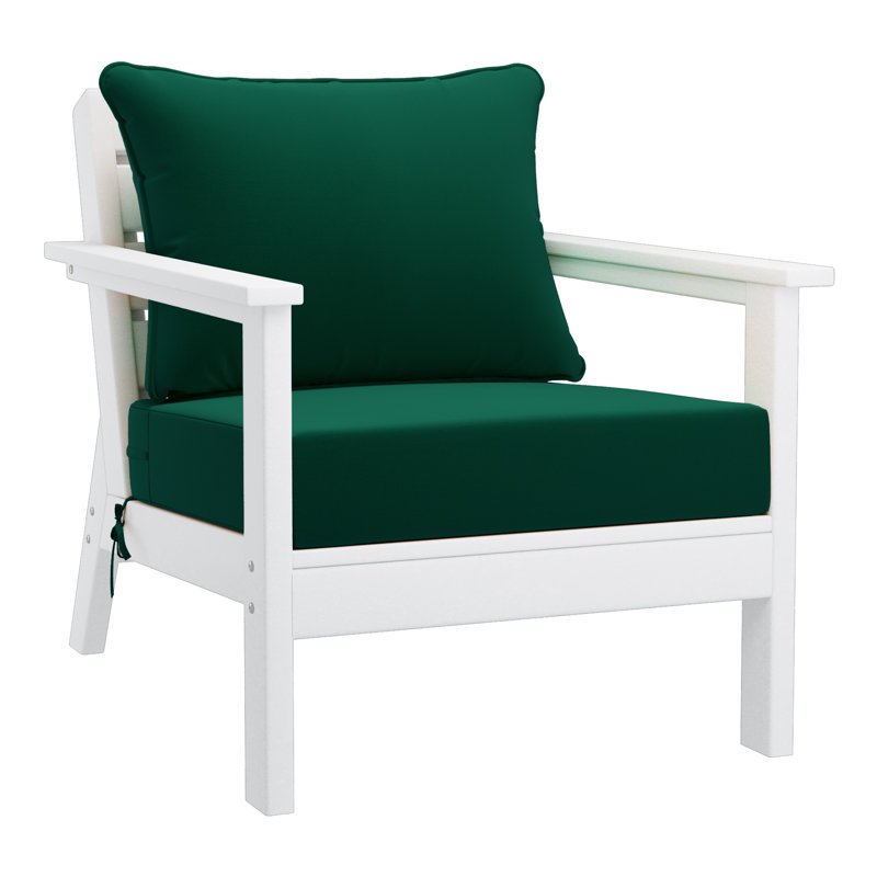 Hydea Deep Seating Chair With Cushions, Green, White