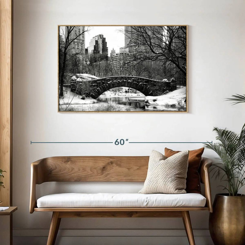 Central Park BW, Cadre flottant en bois naturel, 43 po x 29 po