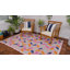 Tapis intérieur / extérieur rose / bleu à chevrons-1701467033