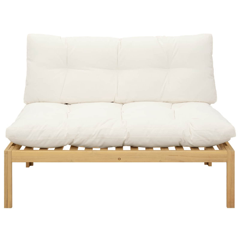  Unité de canapé du milieu Acacia clair et bois d'acacia blanc crème