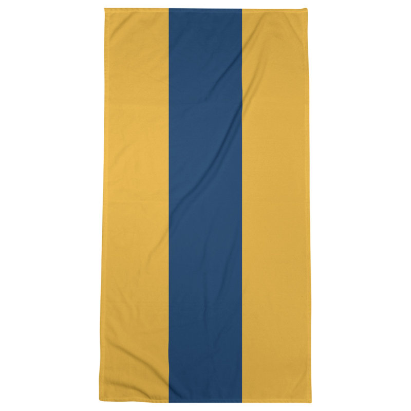 Vancouver Lightweight Beach Towel, Poly/Cotton, Gold/Navy Blue/Gold