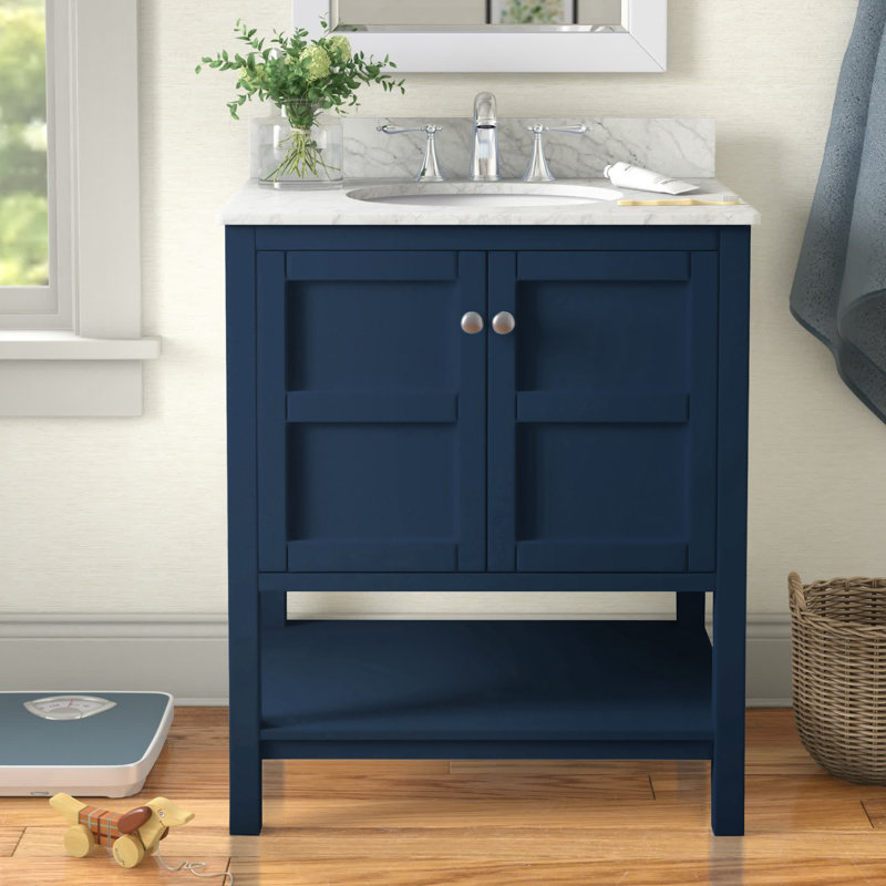 Ensemble de meuble-lavabo simple 30 po Amyra, Bleu marine