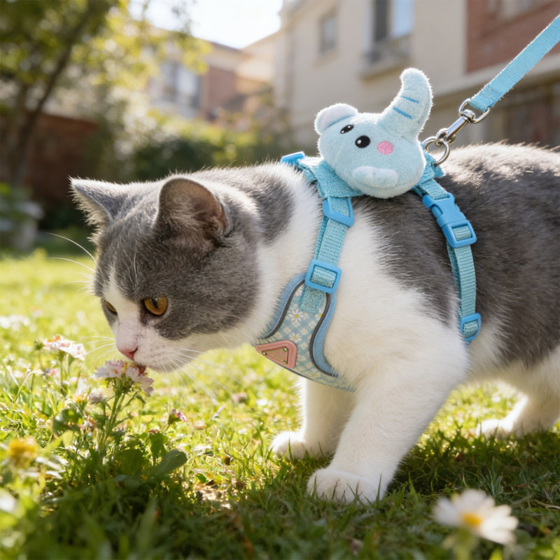 Laisse ajustable pour chien, bleu, Bus