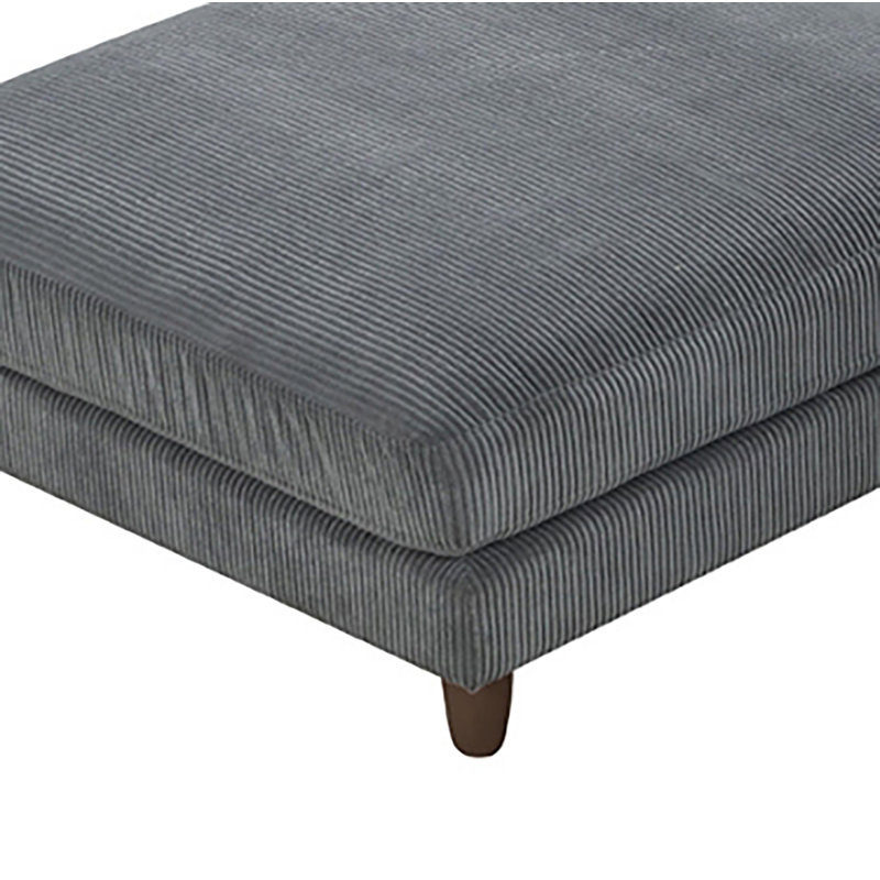 Canapé modulaire 6 places Connors, Velours côtelé gris / velours