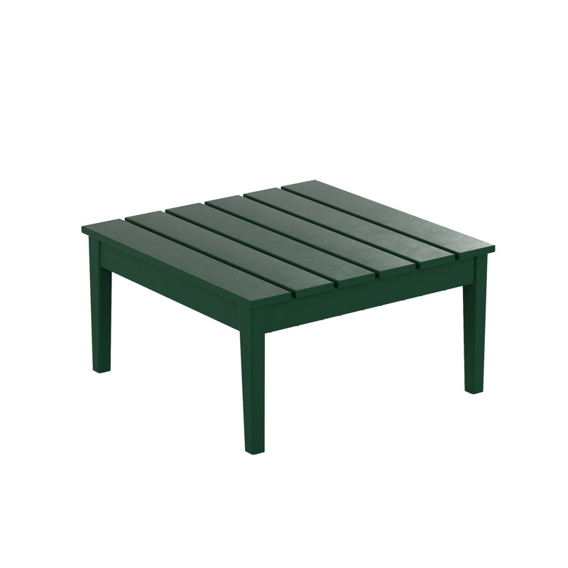 Joubert Outdoor Square HDPE Coffee Table, Dark Green