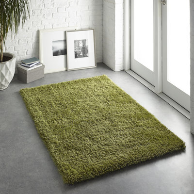 Coopers Olive Green Shaggy Rug