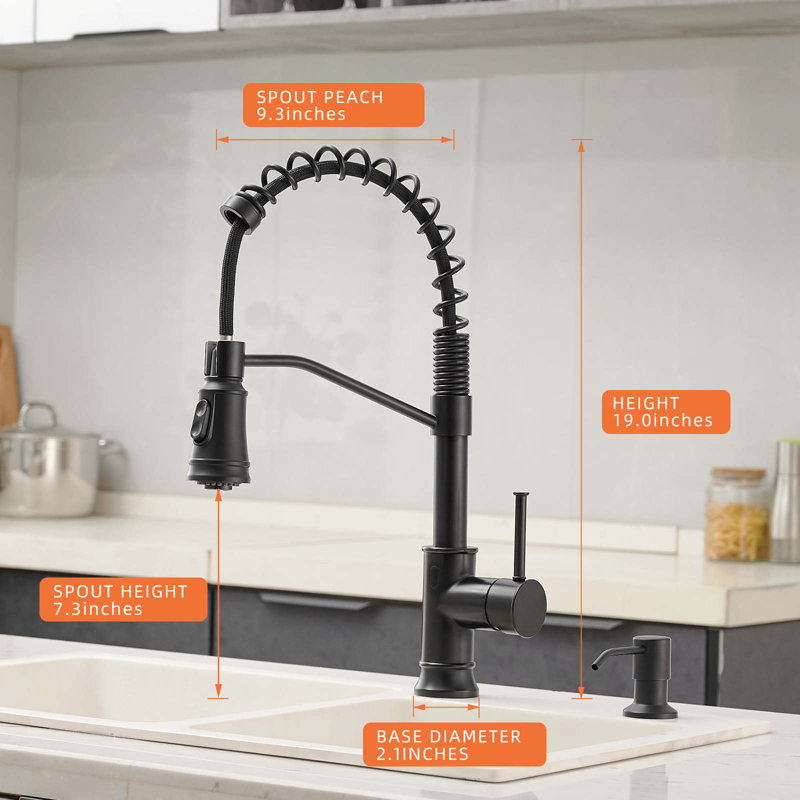 HOOSENG Pull Down Touchless Kitchen Faucet, Matte Black