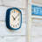 Navy Solid Wood Rounded Square Wall Clock