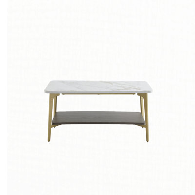 Coffee Table Rectangular Centre Table for Living Room Open Space Side Table with Metal Frame