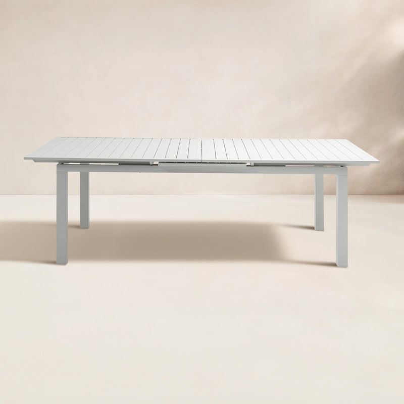 Basurto Salzer Extendable Aluminum Dining Table, White