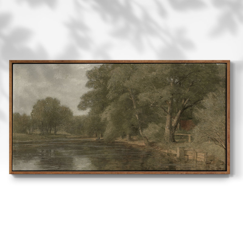 Série paysage - DCCCLXI - Toile tendue avec châssis tendue, prête à être accrochée, Noyer, H 17 po x l 33 po