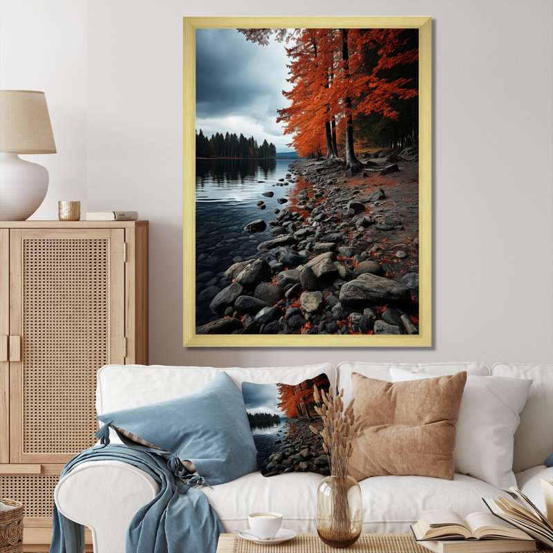Linoshka Canada Autumn Tranquility II - imprimé, H 32 po x l 16 po x P 1 po, Cadre doré à une seule photo