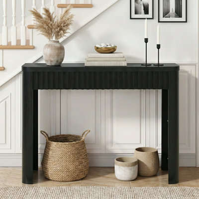 Abdel 39.4" Fluted Console Table with Mid-Century Modern Styling