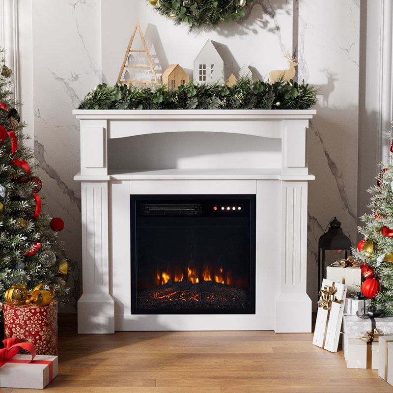 Belfry Heating 80.5cm W White Electric Fireplace with 5120 BTU