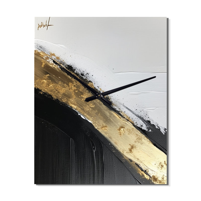 Peinture géométrique abstraite géométrique «I» - Horloges murales, peinture abstraite, Moyen