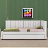 Upholstered Daybed With Trundle Twin Size Sofa Bed Frame
