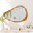 Modern Irregular Teardrop Wooden Wall Mirror