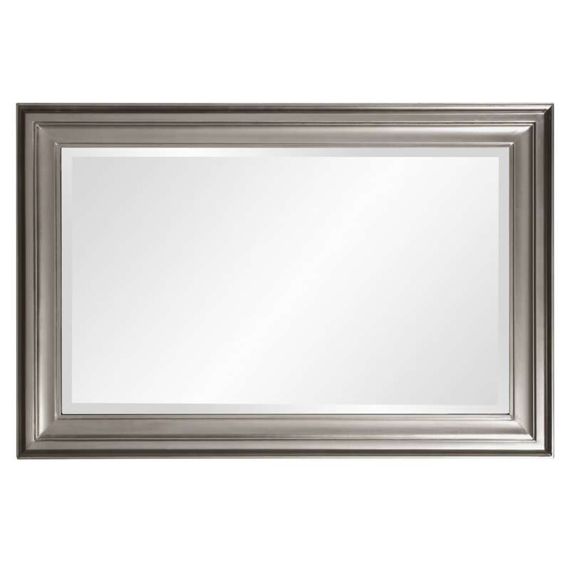 Cyrus Wood Rectangle Wall Mirror, Nickel