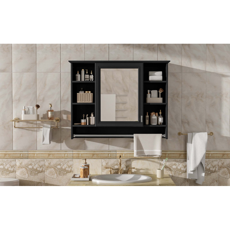 Armoire de toilette 3 en 1, Noir