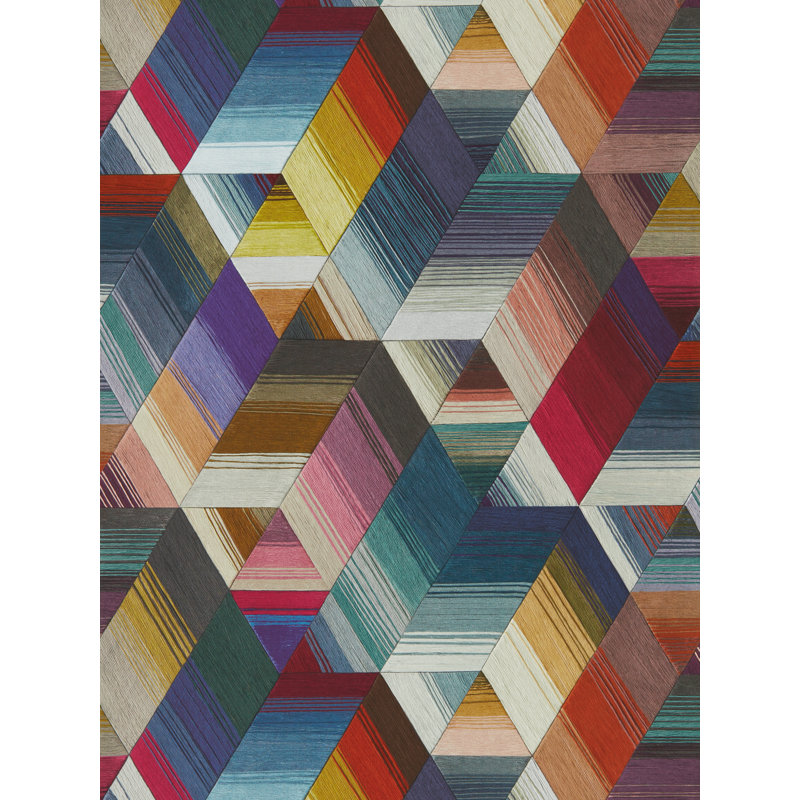 Arccos Wallpaper, Cerise/Neptune/Teal