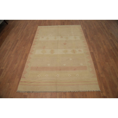 Vegetable Dye Tribal Wool Kilim Handwoven Area Rug 5x7
